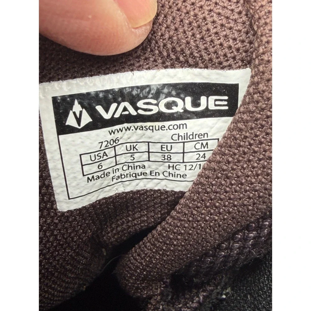Vasque Waterproof Brown Nubuck Leather Hiking Boots Kids Size 6 7206 Mid Top